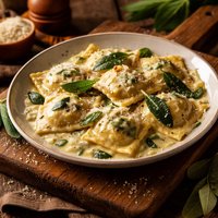 Ravioli with Sage Cream Sauce