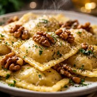 Ravioli with Toasted Walnuts