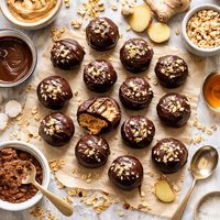 Raw Chocolate Ginger Peanut Butter Truffles