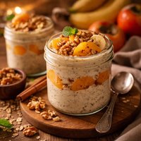 Raw Persimmon and Banana Pudding