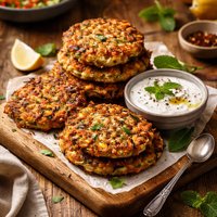 Ready Set Cook Veggie Fritters with Minted Yoghurt