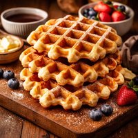 Real Belgian Stiff Dough Waffles No Sugar Added