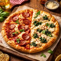 Red and White Pizza for the Bbq