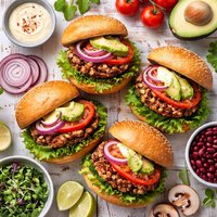 Red Bean and Mushroom Veggie Burgers
