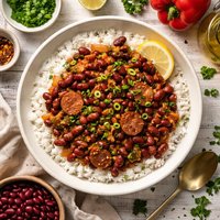 Red Beans Served with Rice