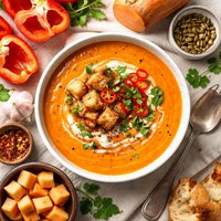Red Bell Pepper and Sweet Potato Soup