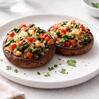 Red Bell Pepper Spinach Stuffed Portabellas Vegetarian