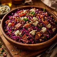 Red Cabbage and Bacon Salad with Blue Cheese