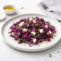 Red Cabbage Feta Olive Salad
