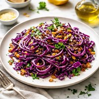 Red Cabbage Spaghetti with Golden Raisins