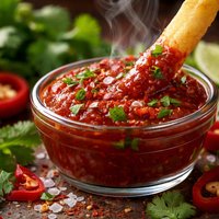 Red Chile Salt Cilantro Ketchup for French Fries
