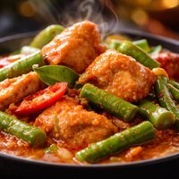 Red Curry Chicken with Snake Beans Long Beans