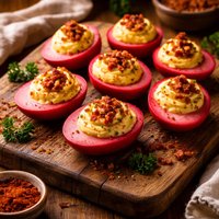 Red Deviled Eggs