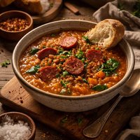 Red Lentil and Chorizo Soup