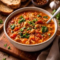 Red Lentil Chickpea Soup