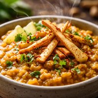 Red Lentil Dhal with Crisp Parsnips