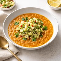 Red Lentil Mulligatawny with Apple Celery Salsa