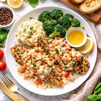 Red Lobster Basil Rubbed Fresh Fish with Langostino Lobster Al