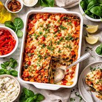 Red Pepper and Spinach Lasagna