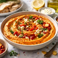 Red Pepper Feta and Garlic Hummus