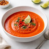 Red Pepper Soup with Chile and Lime