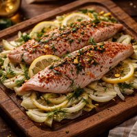 Red Snapper Fillets Steamed Over a Bed of Fennel