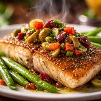 Red Snapper with Olive Salsa and Green Beans