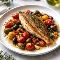 Red Snapper with Thyme Tomatoes and Olives