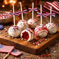 Red Velvet Cake Pops 4th of July