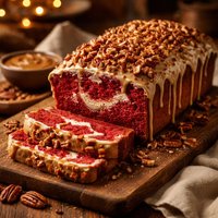 Red Velvet Pecan Praline Pound Cake
