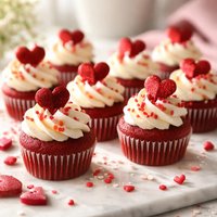 Red Velvet Valentine Hearts Mini Cupcakes
