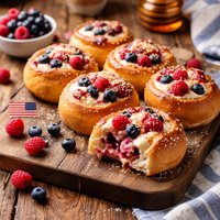 Red White Blue Breakfast Buns