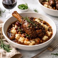 Red Wine and Rosemary Braised Lamb Shanks