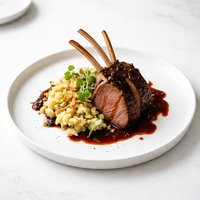 Red Wine Balsamic Lamb Rack Pot Roast with Crushed Potato