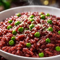 Red Wine Risotto with Peas
