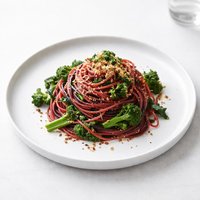 Red Wine Spaghetti with Broccoli Rabe