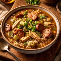 Reduced Fat Chicken and Sausage Gumbo
