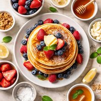 Restaurant Style Fluffy Honey Pancakes