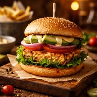 Restaurant Vegan Tofu Burger