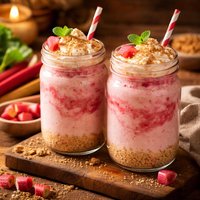 Rhubarb Cheesecake Smoothies