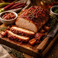 Rhubarb Glazed Pork Roast