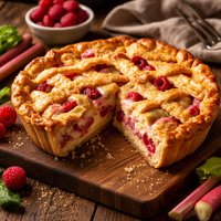Rhubarb Raspberry Custard Pie