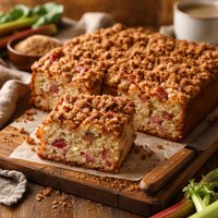 Rhubarb Sour Cream Coffee Cake