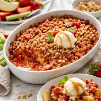 Rhubarb Strawberry Apple Crisp