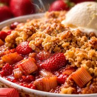 Rhubarb Strawberry Crisp