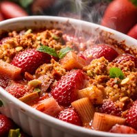 Rhubarb Strawberry Gratin