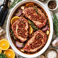 Rib Eye Steak in Bock Beer Marinade