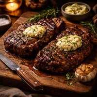 Rib Eye Steaks with Bearnaise Butter