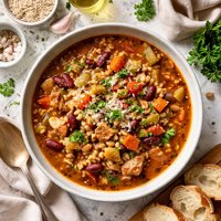 Rib Stickin Bean Barley Soup