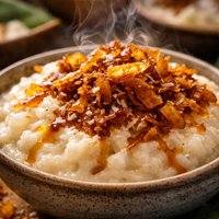 Rice Blancmange Pudding with Caramelized Coconut